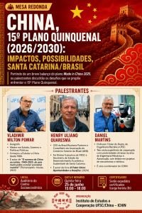 Mesa redonda: China, 15º Plano Quinquenal (2026/2030) — impactos, possibilidades, Santa Catarina/Brasil
